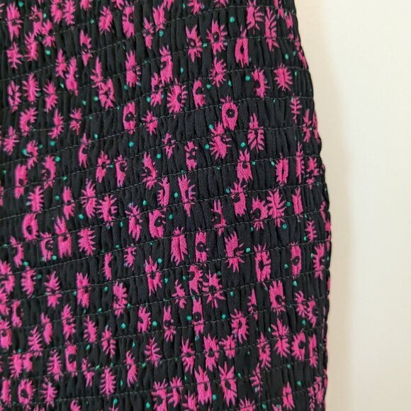 The Kooples Anthropology Mini Skirt Small Pink/Black Ditsy Floral Pull-on NWT - Picture 8 of 16
